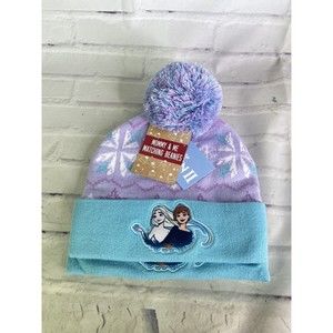 Disney Frozen 2 Elsa Anna Mommy and Me Matching Beanie Hat Cap Set Womens Kids